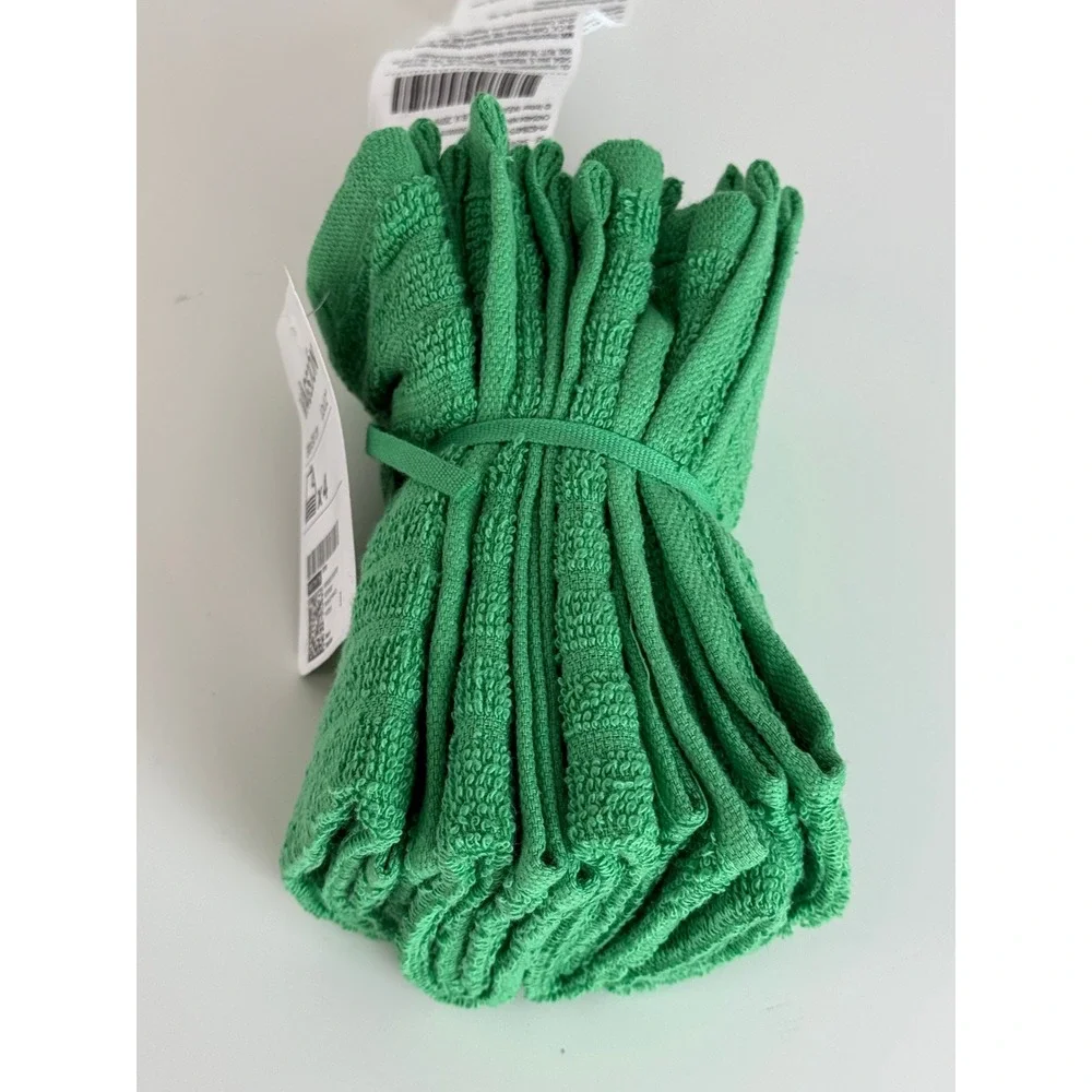 Lot of 8 IKEA Vagsjon Washcloths Towels Green 12